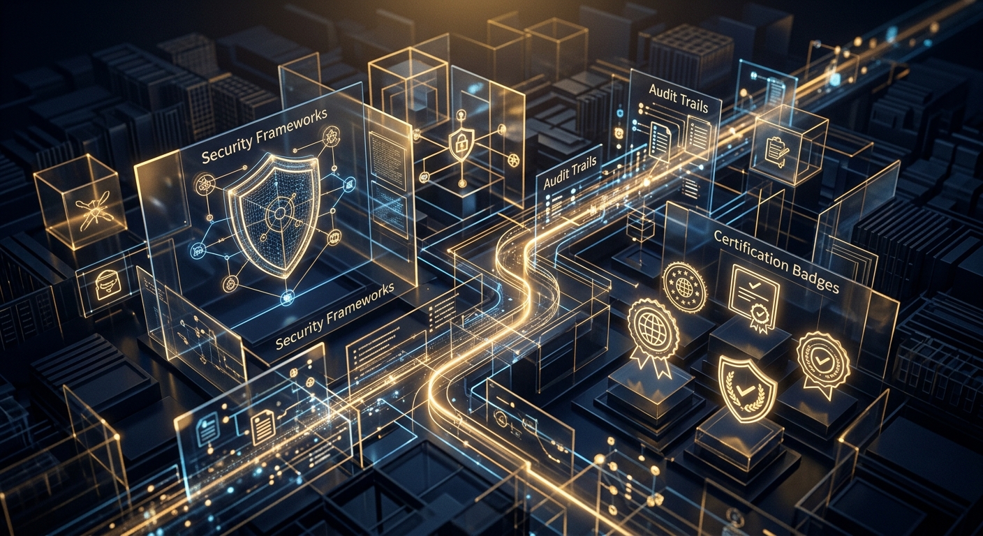 LUMERIA compliance certification journey — structured light illuminating security frameworks